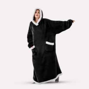 Plaid Tæppe Med Ærmer og Hætte