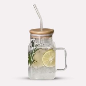 Bambus Glaskop Med Sugerør