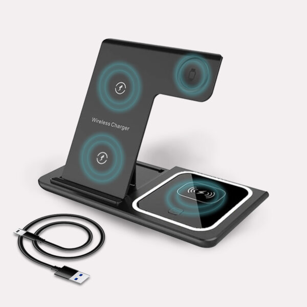 3 i 1 trådløs oplader