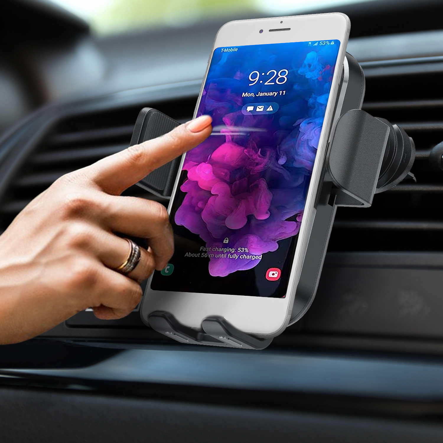 Mobilholder Med Trådløs Opladning - Billede 3